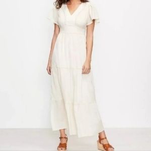 LOFT Plus women's dress off white tiered beach size 16/18